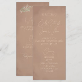 Terrakotta Boho Minimalistische Hochzeit Programm
