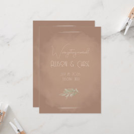 Terrakotta Boho Minimalistische Save-the-Date-Kart Einladung