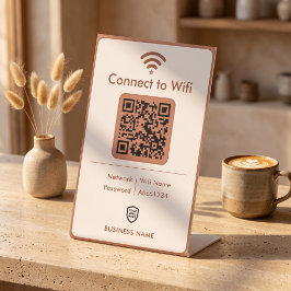 Terrakotta-Boho-Modern-Geschäfts-Wifi-Passwort Sockelschild