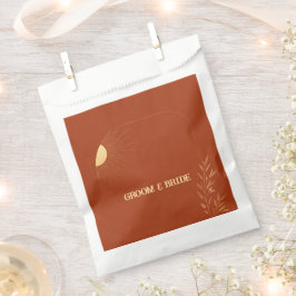 Terrakotta-Boho-Sonne Hochzeit Geschenktütchen
