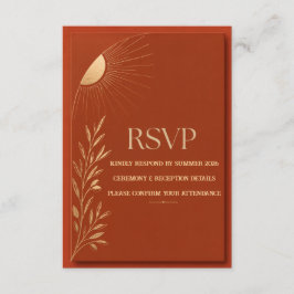 Terrakotta-Boho-Sonnenhochzeit RSVP Karte