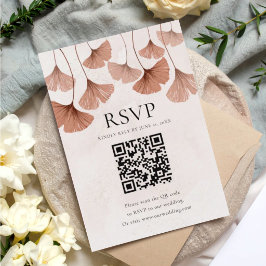 Terrakotta-Botanik-Herbst-QR-Code-RSVP RSVP Karte