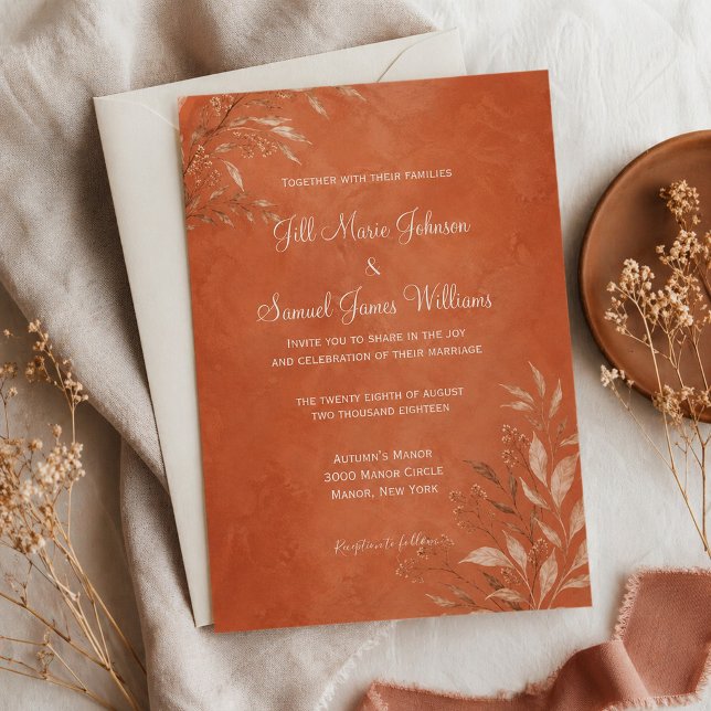 Terrakotta Botanisch Warm Boho Einladung (Von Creator hochgeladen)