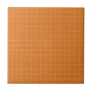 Terrakotta-Brandorange und blassgelb kariert Fliese