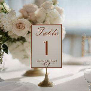 Terrakotta-Braunorange Alte-Money-Hochzeitstisch Einladung