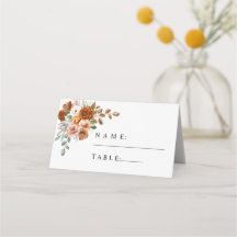 Terrakotta-Braunorange Blumige Hochzeit