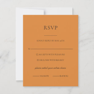 Terrakotta-Braunorange Hochzeits-RSVP-Antwort RSVP Karte