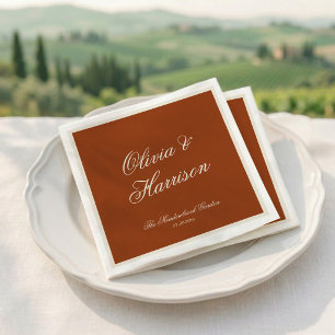 Terrakotta-Braunorange Hochzeitstücher im Old-Mone Serviette
