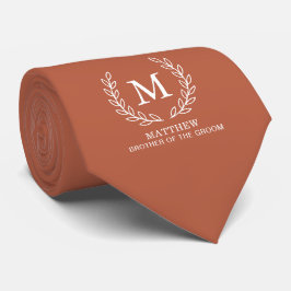 Terrakotta-Bruder des Bräutigams Hochzeitsmonogram Krawatte
