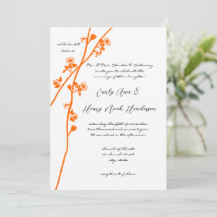 Terrakotta-Christliche-Wildblumen-Zweig-Hochzeit Einladung