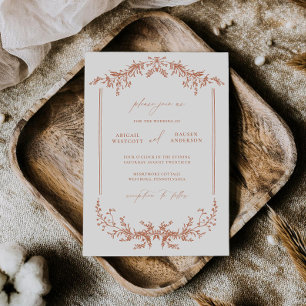 Terrakotta-Cottage-Hochzeitseinladungskarte Save The Date