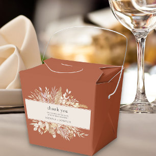Terrakotta-Creme-Blatt-Duet Botanisch Danke Geschenkschachtel