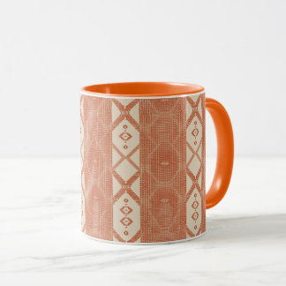 Terrakotta Creme Modern Minimalistischer Streifen Tasse