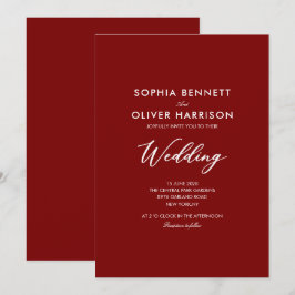 Terrakotta-EINFACHE moderne elegante HOCHZEITSEINL Einladung