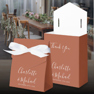 Terrakotta Elegant Script Hochzeit Geschenkschachtel
