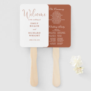 Terrakotta-Elegant-Script-Hochzeitsprogramm Fächer