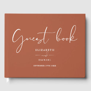 Terrakotta-Elegant-Skript-Hochzeit Gästebuch