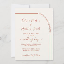 Terrakotta-Elegante Minimalistische Hochzeitseinla Einladung