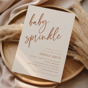 Terrakotta Elegantes Minimalistisches Baby Sprinkl Einladung