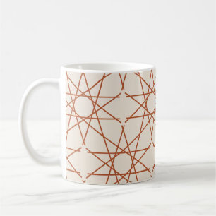 Terrakotta Elfenbein Geometrie Kaffeetasse