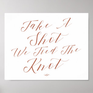 Terrakotta-Empfangsparty-Bar-Schild 'Take A Shot' Poster