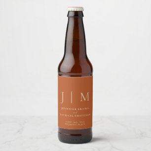 Terrakotta Erde Einfache Minimalistische Trinken H Bierflaschenetikett