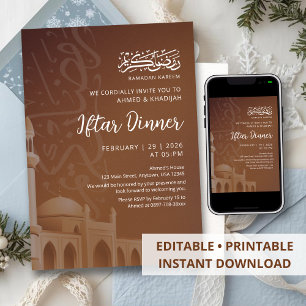Terrakotta-Erde Moschee Ramadan Iftar-Einladung Einladung