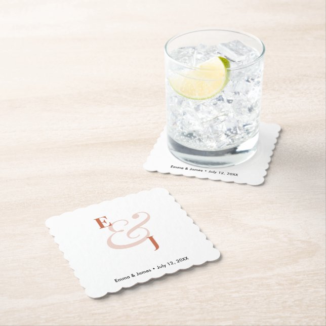 Terrakotta-Et-Zeichen-Hochzeit | Cocktail  Untersetzer (Vor Ort)