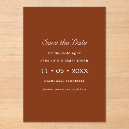 Terrakotta-Foto-Save-the-Date-Karte Acryleinladungen