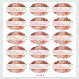 Terrakotta-Gästename-Sticker 'Fall in Love' Aufkleber