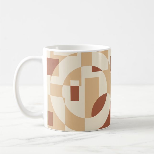 Terrakotta-Geometrie Nahtloses Muster Kaffeetasse (Links)