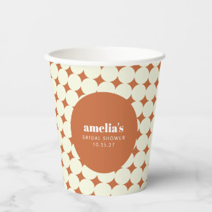 Terrakotta Geometrisch Einzigartige Brautparty Ben Pappbecher