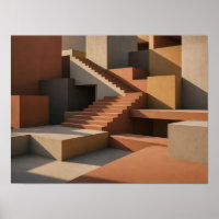 Terrakotta Geometrische Treppe Abstrakte Architekt