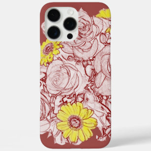 Terrakotta-gerahmter Blumenstrauß iPhone 16 Pro Max Hülle