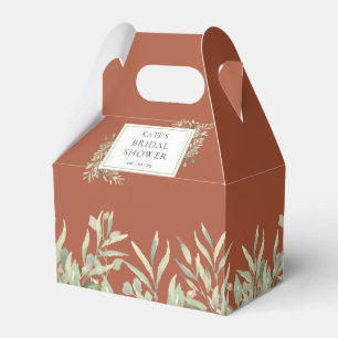 Terrakotta-Gold-Grün-Brautparty-Geschenkbox Geschenkschachtel