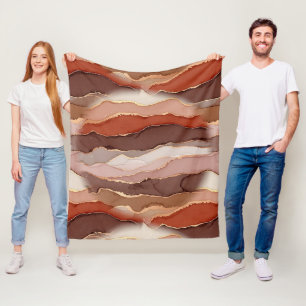 Terrakotta-Goldader-Marmor - Warmer Luxus Fleecedecke
