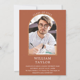 Terrakotta Goldener Bogen Foto Abschlussfeier Einl Einladung