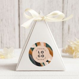 Terrakotta, grün abstrakt gestrichen minimalmodern runder aufkleber