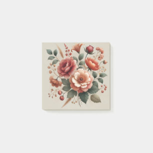 Terrakotta Grün Wasserfarbe Floral Perfekter Frühl Post-it Klebezettel