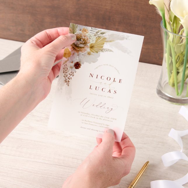 Terrakotta Herbst Boho Pampasgras Hochzeit (Handgehalten)