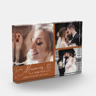 Terrakotta-Hochzeitserinnerungen mit Liebe gemacht Fotoblock