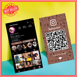 Terrakotta Instagram Salon QR Social Media Visitenkarte
