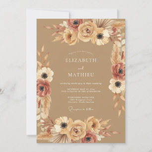Terrakotta-Irdische-Bohemian-Hochzeit Einladung