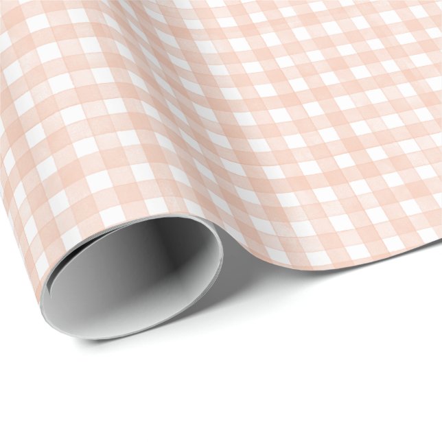 Terrakotta Klassisches Gingham Geschenkpapier (Rolleneckpunkt)