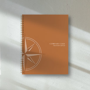 Terrakotta-Kompassrose Mental Health Marke Notizbuch