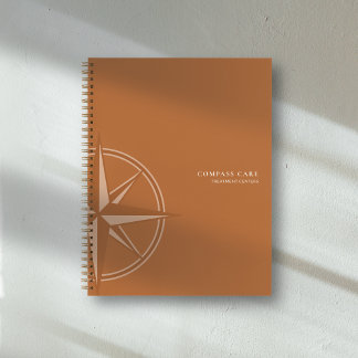 Terrakotta-Kompassrose Mental Health Marke Notizbuch