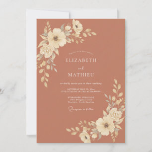 Terrakotta-Künstlerische-Bohemian-Hochzeit Einladung