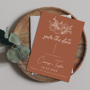 Terrakotta-Kürbis-Hochzeit - Termin vormerken Save The Date