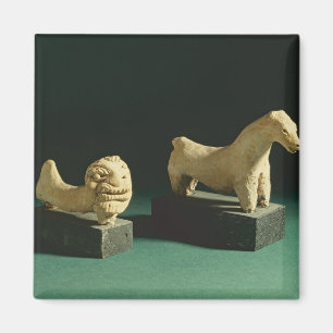 Terrakotta, Löwe und Pferd, Mohenjodaro 2300-1750  Magnet