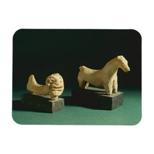 Terrakotta, Löwe und Pferd, Mohenjodaro 2300-1750  Magnet